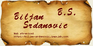 Biljan Srdanović vizit kartica